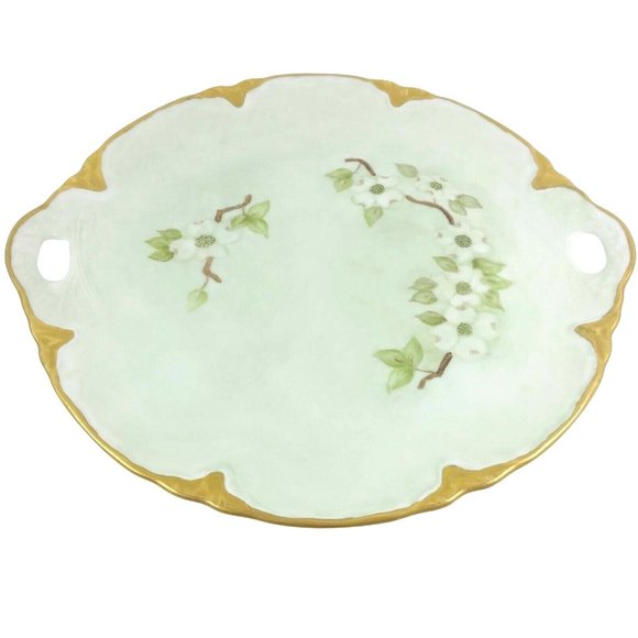 Serving Plate Ceramic Platter w/ Handles Hand Painted Signed Effie Taylor - Picture 2 of 9